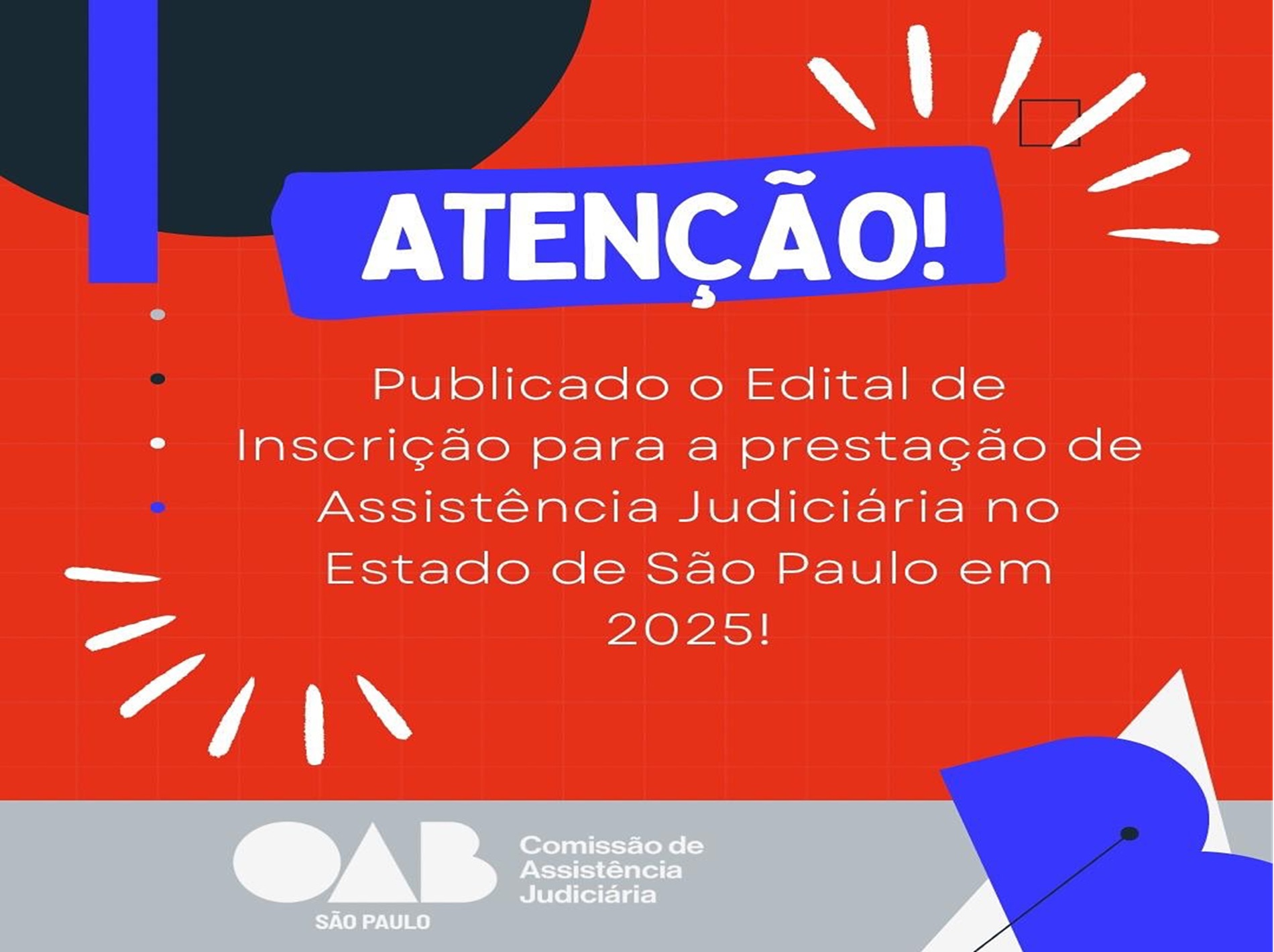 Publicado edital para Convênio de Assistência Judiciária 2025: inscrições estarão abertas de 10/03 a 30/04 de 2025