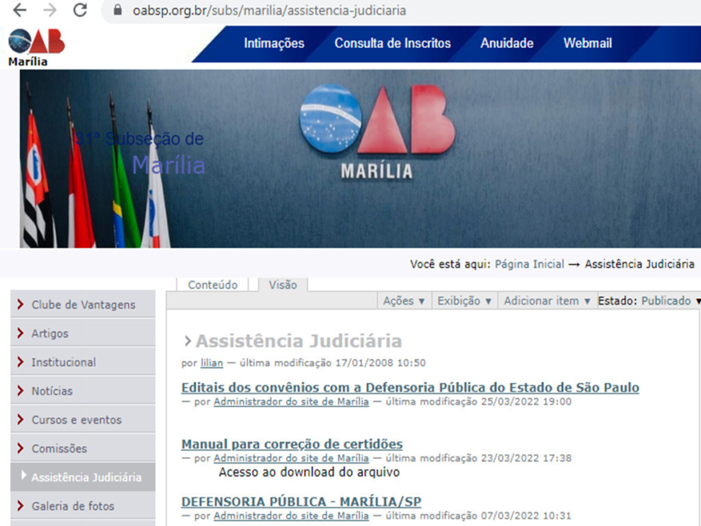 OAB Marília facilita acesso a documentos sobre convênio com Defensoria Pública