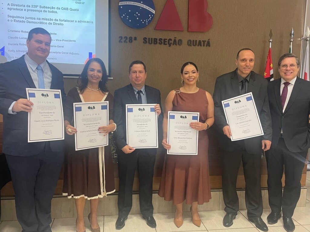 Diretor-tesoureiro da OAB SP participa da cerimônia de posse da nova diretoria da Subseção de Quatá