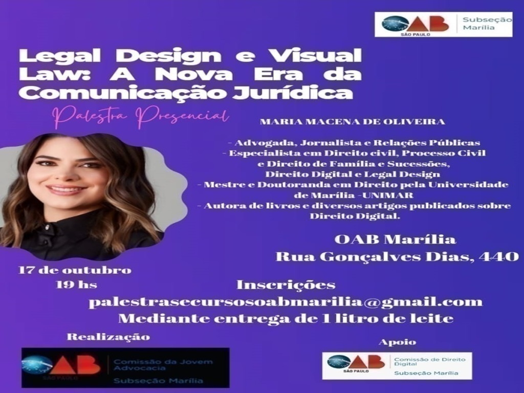 OAB MARÍLIA RECEBE PALESTRA SOBRE “A NOVA ERA DA COMUNICAÇÃO JURÍDICA'