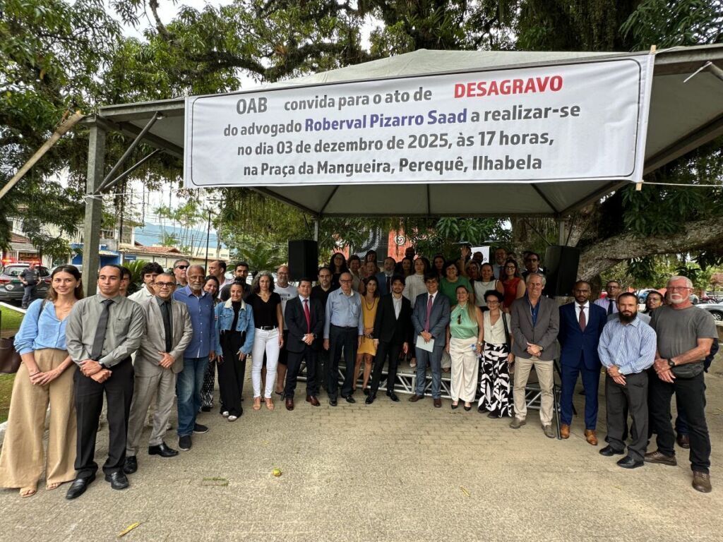 ‘É o interesse público que motiva esse desagravo, que inspira a presença de cada um de vocês hoje e que exige que esse desagravo seja feito’, diz presidente da OAB SP em Ilhabela