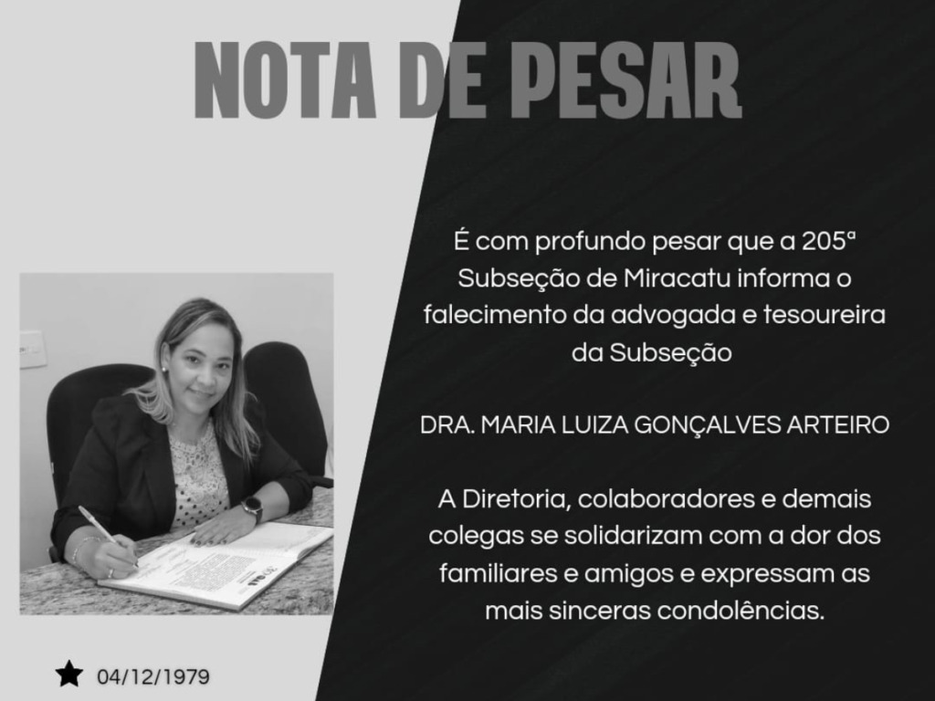 OAB SP lamenta o falecimento de Maria Luiza Gonçalves Arteiro